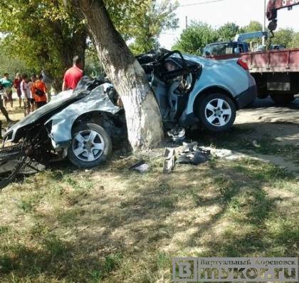 В ДТП в Кореновске 26 сентября 2015 года водитель иномарки, врезавшийся в дерево, погиб на месте