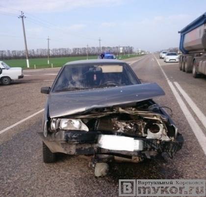 В Кореновском районе автоледи устроила ДТП с двумя пострадавшими