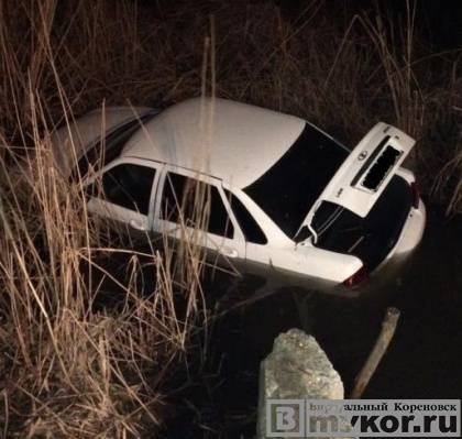 В Кореновске водитель утопил свой автомобиль в дренажной яме