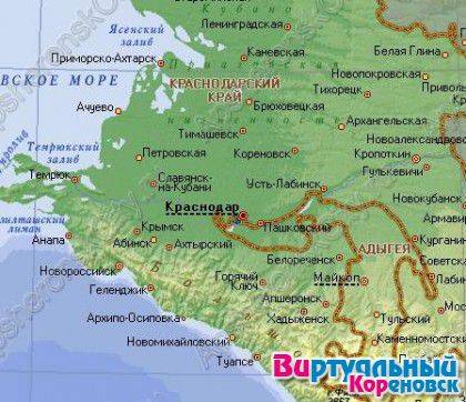 Интерактивная карта Краснодарского края с историей городов и станиц
