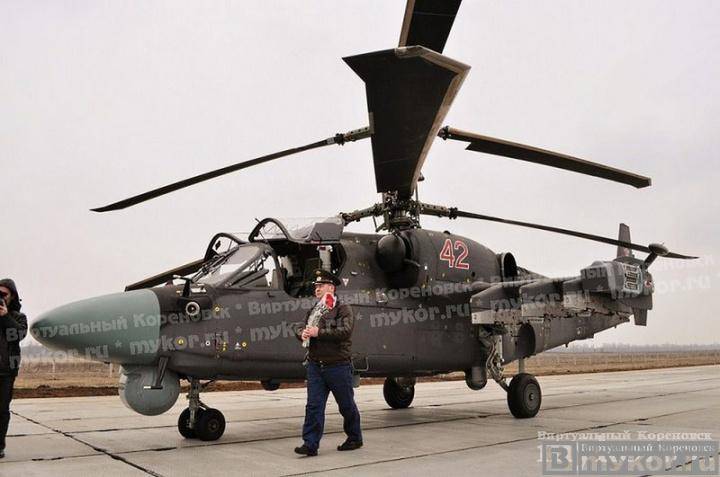 Первый Ка-52 прибыл на 393 Севастопольскую авиабазу в Кореновске