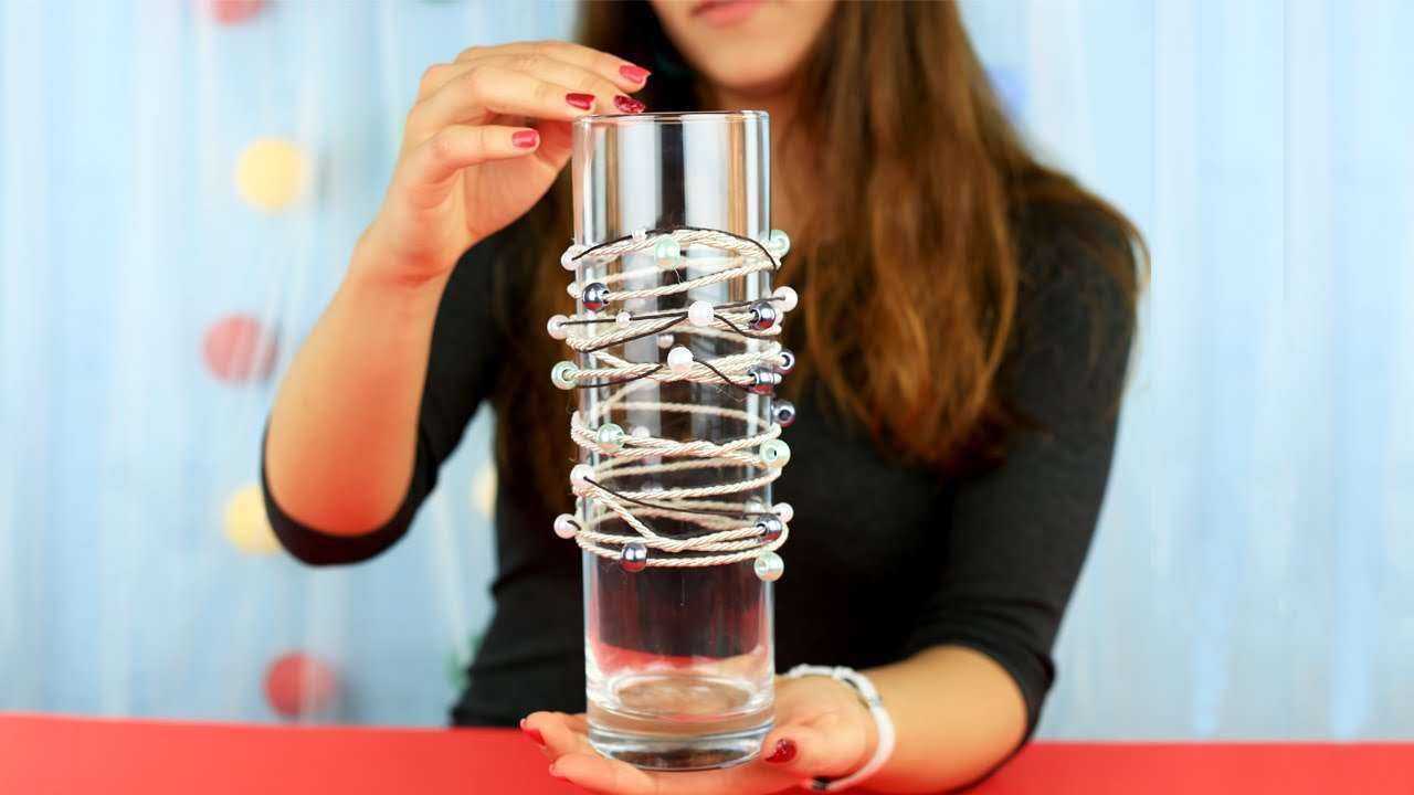 Декор стеклянной вазы своими руками - мастер-класс