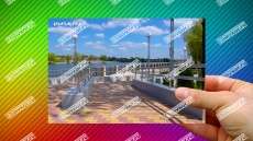 Стерео-открытка "Набережная городского парка г.Кореновск"